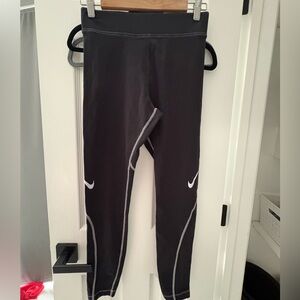Nike Black Leggings with White Trim